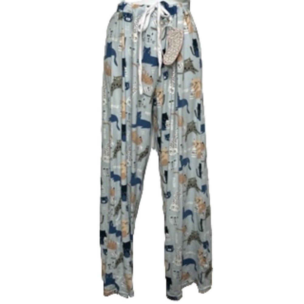 AMANDA BLU Cat Print Lounge P'Jama  Rama Pants Size XL NWT - Picture 3 of 11